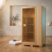 Far Infrared Wooden Sauna Room Home Sauna Spa for 1 Person1140W — Studio Shot