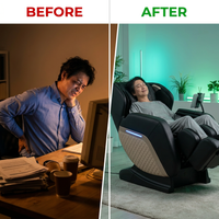 Full Body Massage Chair L Track Zero Gravity Shiatsu Massage Recliner W/5 Modes — Before & After