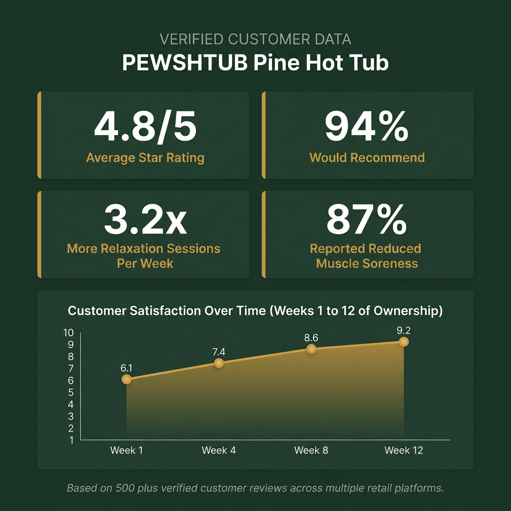 PEWSHTUB Pine Hot Tub and Ice Bath 4-5 Person with Wood-Fired Heater — Results & Stats