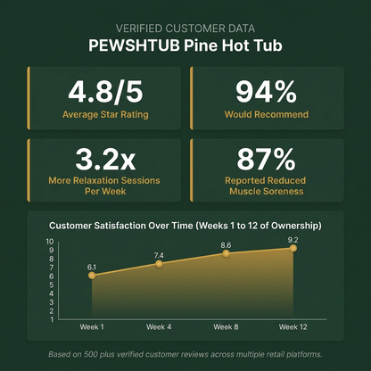PEWSHTUB Pine Hot Tub and Ice Bath 4-5 Person with Wood-Fired Heater — Results & Stats