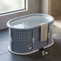 Portable Foldable Bath Tub for Adults No Installation Needed Large Separate Hot SPA Soaking Ice Bathtub Gray — Studio Shot