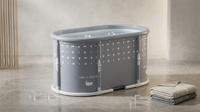 Portable Foldable Bath Tub for Adults No Installation Needed Large Separate Hot SPA Soaking Ice Bathtub Gray — Lifestyle